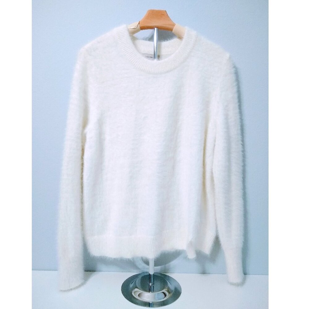 CALVIN KLEIN JEANS FUZZY SWEATER PULLOVER SIZE LARGE - Picture 3 of 16